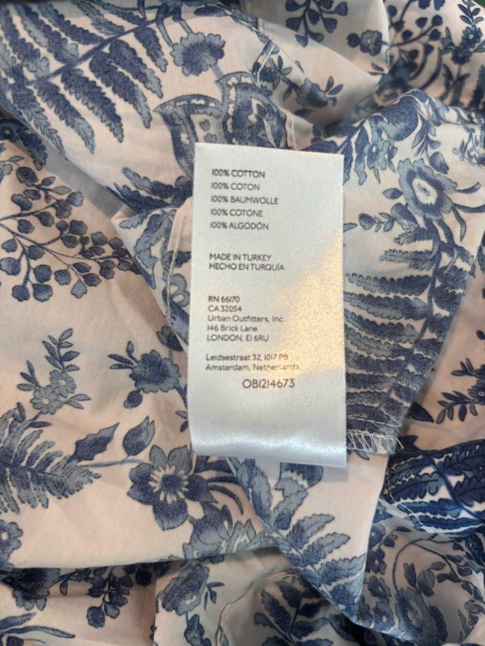 Anthropologie Cotton Somerset Tiered Maxi Dress In Blue Chinoiserie Size Medium - Picture 11 of 16